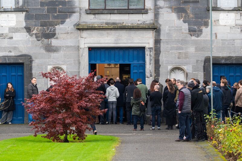 The hearse for Barry Daly outside the Church of the Nativity of the Blessed Virgin Mary, Doneraile. Picture: Noel Sweeney