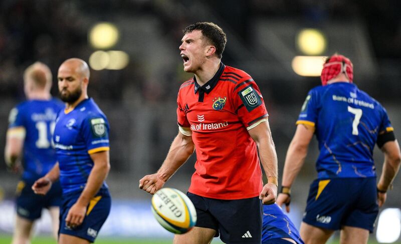 Tom Farrell of Munster celebrates winning a turnover at Croke Park. Pic: Brendan Moran/Sportsfile
