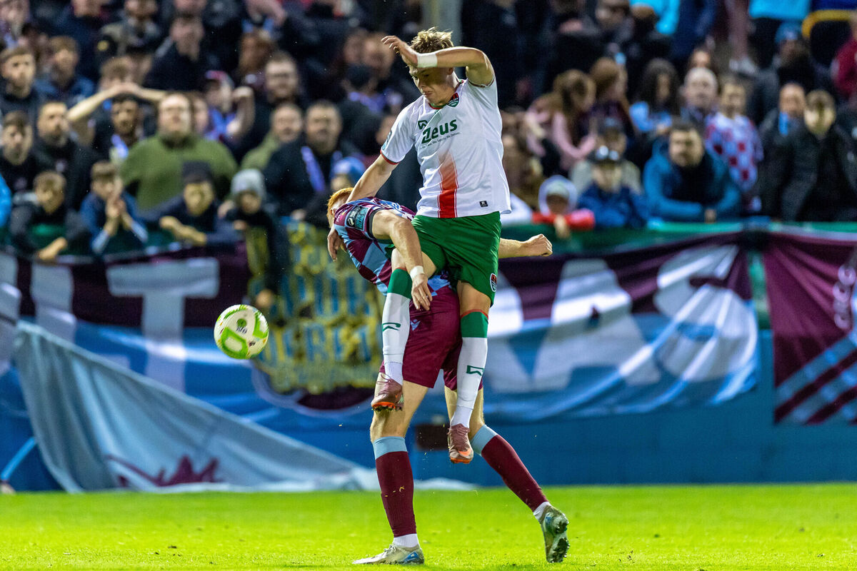 Drogheda United’s James Bolger with Brody Lee of Cork City