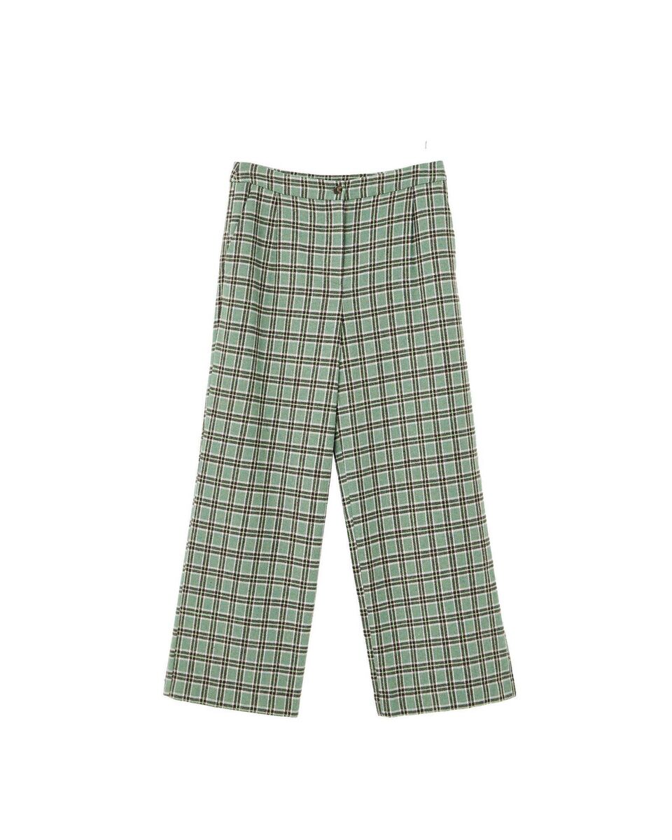 Green Check Wool Blend Trousers, €90, Oliver Bonas Green Check Wool Blend Trousers, €90, Oliver Bonas