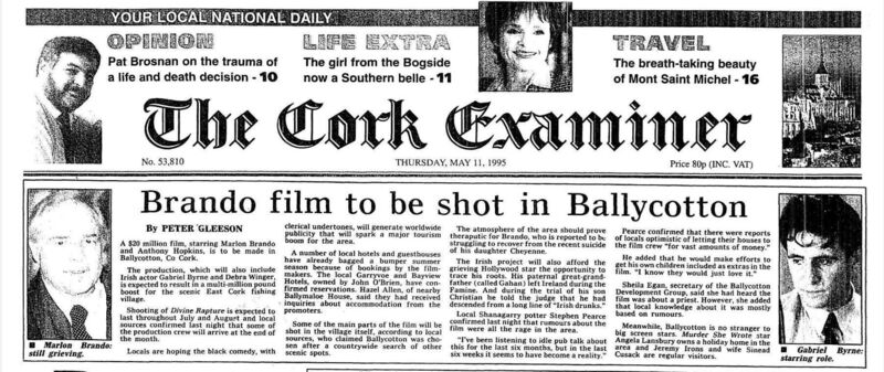  May 11, 1995: There was wall-to-wall coverage in the 'Irish Examiner' when the 'Divine Rapture' project was announced.