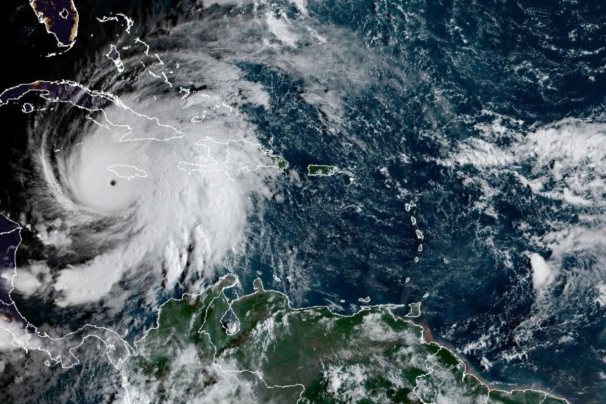 This satellite image provided by the National Oceanographic and Atmospheric Administration shows Hurricane Melissa, Tuesday, Oct. 28, 2025. Picture: NOAA via AP