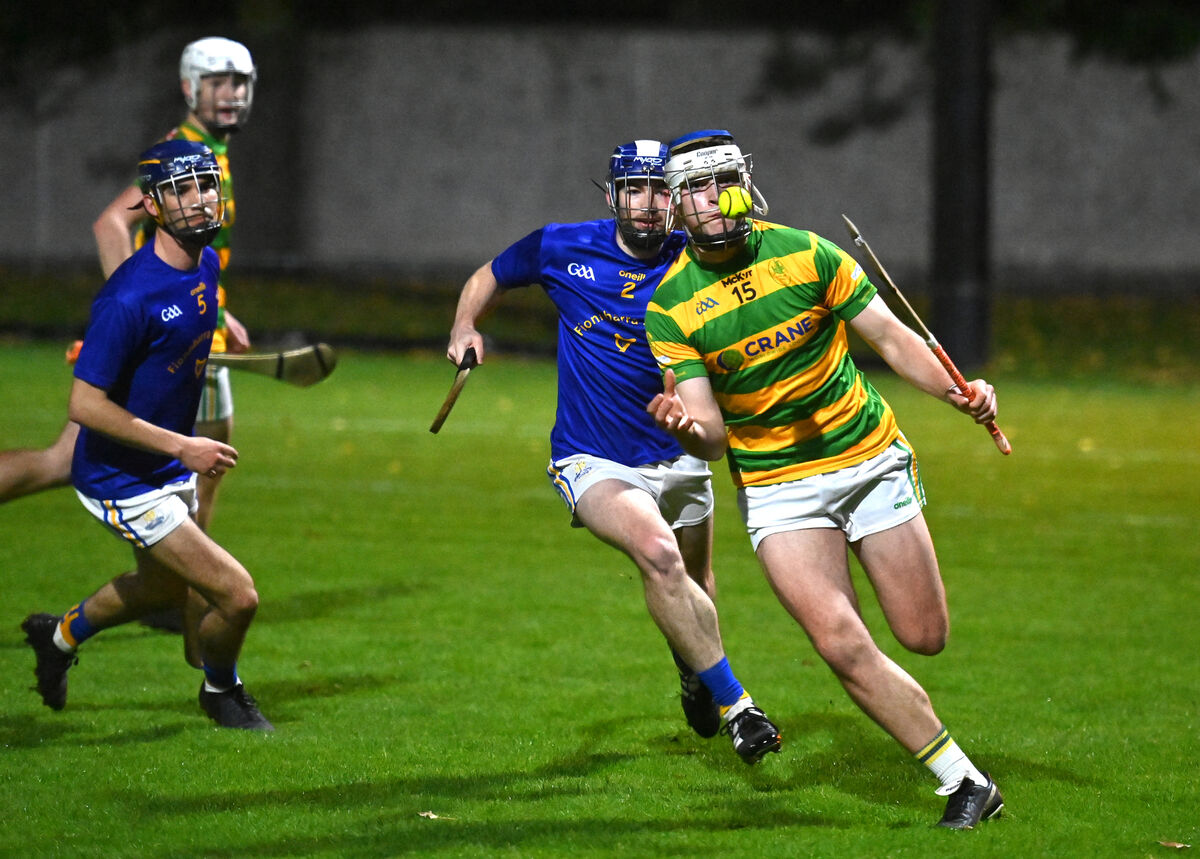  Alex Geary, Blackrock getting the better of St Finbarr's Jack Brady and James Kennefick in the Seandún Pharmacare City Division U21 A Hurling Championship semi-final match at Church Road, Cork. Picture Dan Linehan