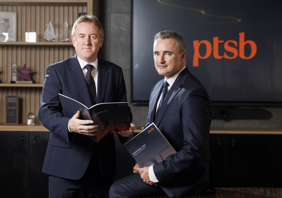 PTSB Chief Executive, Eamonn Crowley, and Chief Financial Officer, Barry D’Arcy. Picture Andres Poveda