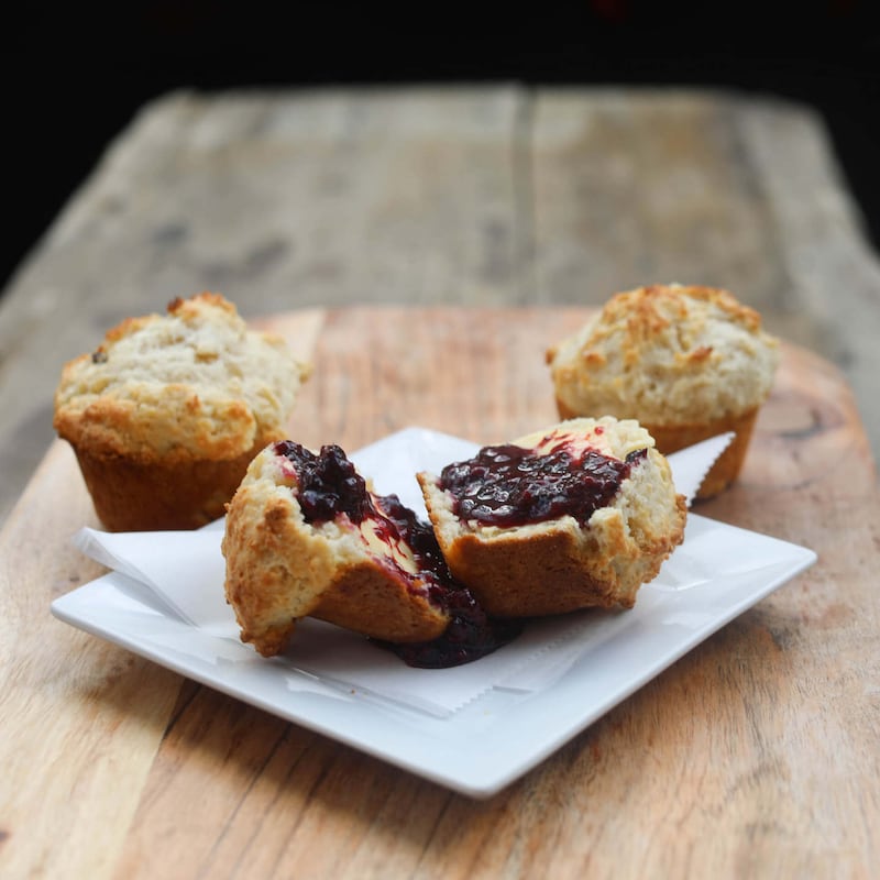 Baked goods: one of Mary O’Halloran’s home-made soda-bread scones