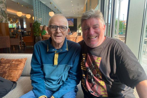 The late Pat Maguire (left) with comedian Pat Shortt