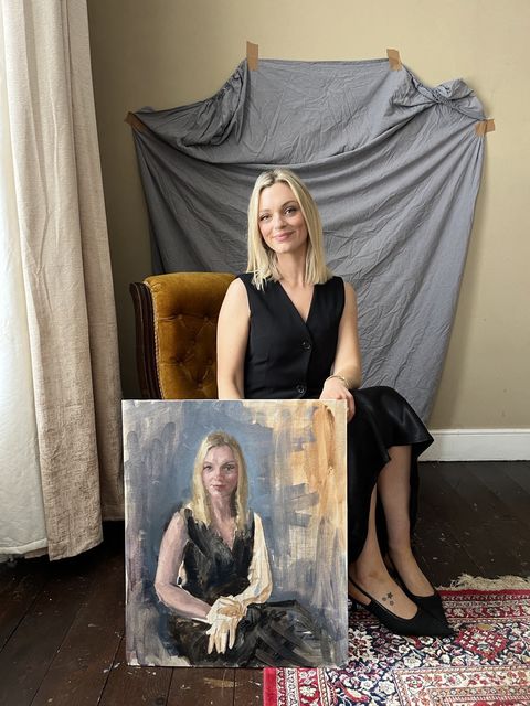 Buttevant model with portrait painted by Julieanne
