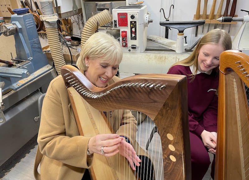 Irish presidential candidate Heather Humphreys canvasses in Gorey in Co Wexford, ahead of polling day on Friday. Photograph: Gráinne Ní Aodha/PA Wire