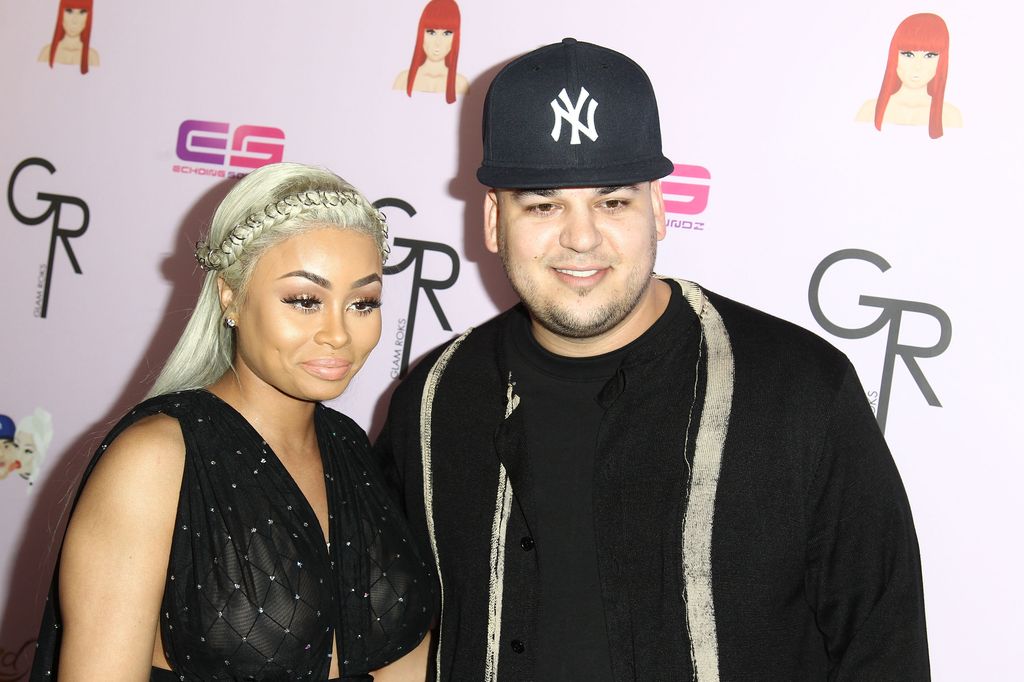 Model Blac Chyna and Rob Kardashian posing together 