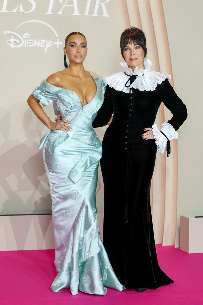 Jenner wore a black-and-white Oscar de la Renta silk taffeta gown from 1990. Getty Images