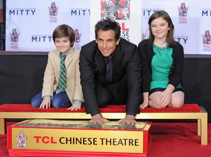 Actor Ben Stiller and his children Quinlin and Ella attend a ceremony honoring Stiller at TCL Chinese Theatre on Dec. 3, 2013.