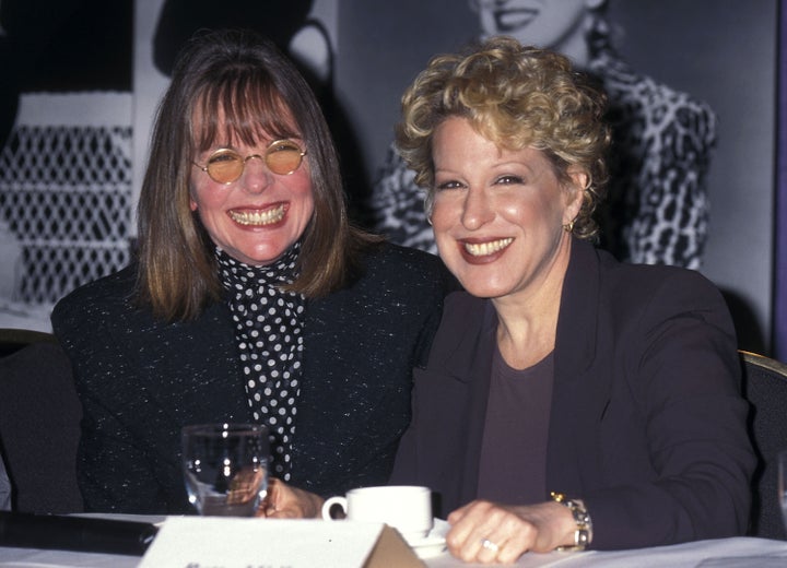 Diane Keaton and Bette Midler attend the 21st Annual Women in Film Crystal Awards on June 13, 1997, at Century Plaza Hotel in Los Angeles, California. 
