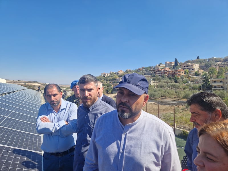 Lebanon mayor of Kounine Khalil El Debek notes the sites of recent air attacks by Israel. Photograph: Conor Gallagher