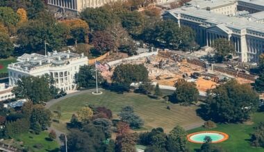 ‘People are homeless and this moron is spending money on this’ – tourists not impressed by Trump’s White House revamp work