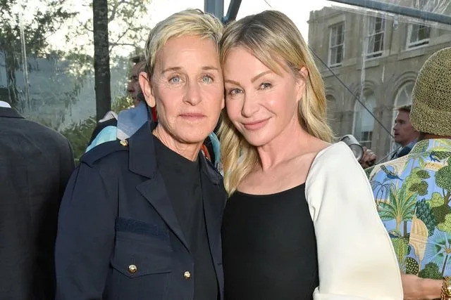  Dave Benett/Getty for RH From left: Ellen DeGeneres and Portia de Rossi attend the unveiling of RH England, The Gallery at the Historic Aynho Park on June 3, 2023 in Banbury, England.
