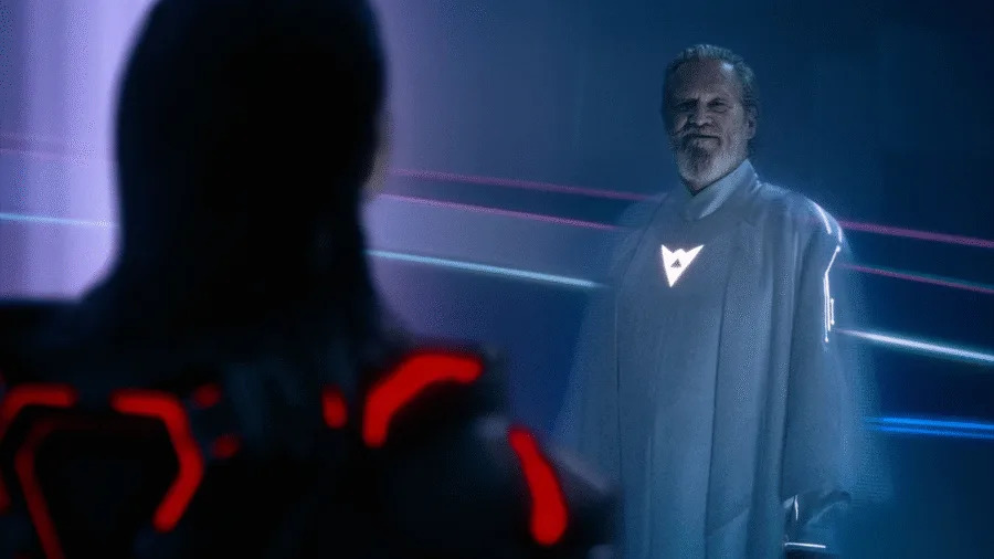 <a class="link " href="https://www.giantfreakinrobot.com/topic/jeff-bridges" rel="nofollow noopener" target="_blank" data-ylk="slk:Jeff Bridges;elm:context_link;itc:0;sec:content-canvas">Jeff Bridges</a> cameos as Kevin Flynn in <em>Tron: Ares</em>
