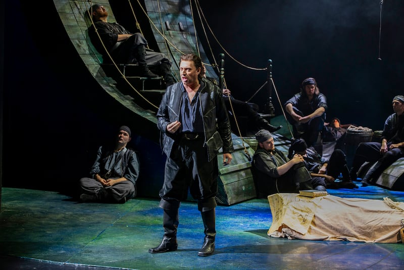 Dominick Valdés Chenes and chorus of The Magic Fountain. Photograph: Pádraig Grant