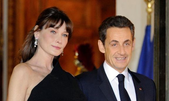 Former French resident Nicolas Sarkozy and his  wife Carla Bruni. Photo: AP.