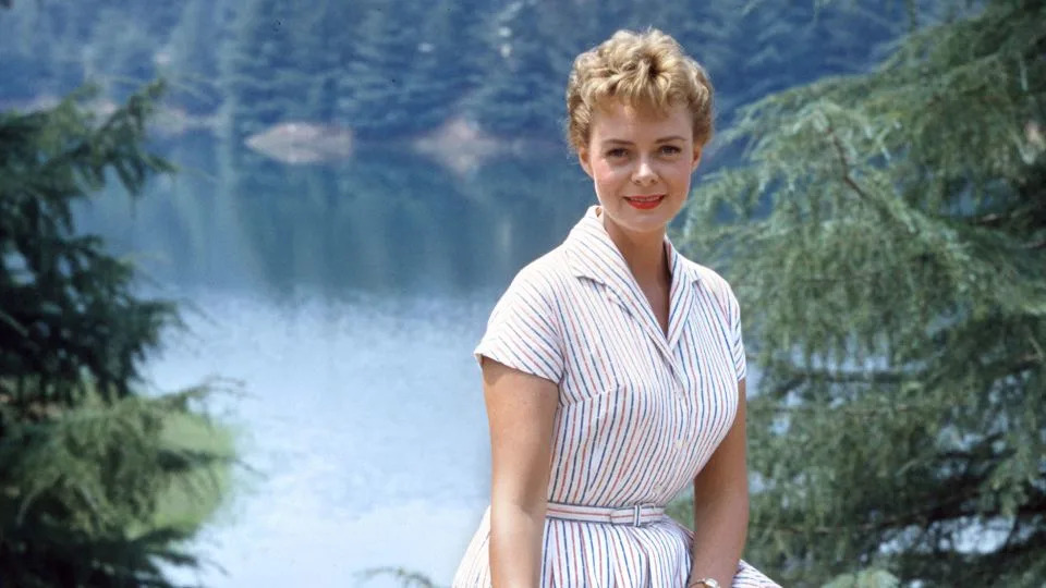 Lassie and June Lockhart, as Ruth Martin, in the CBS series "Lassie" in 1964. - CBS/Getty Images