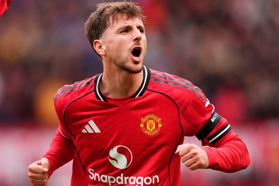Mason Mount celebrates scoring Manchester United's first goal against Sunderland. Photo: PA
