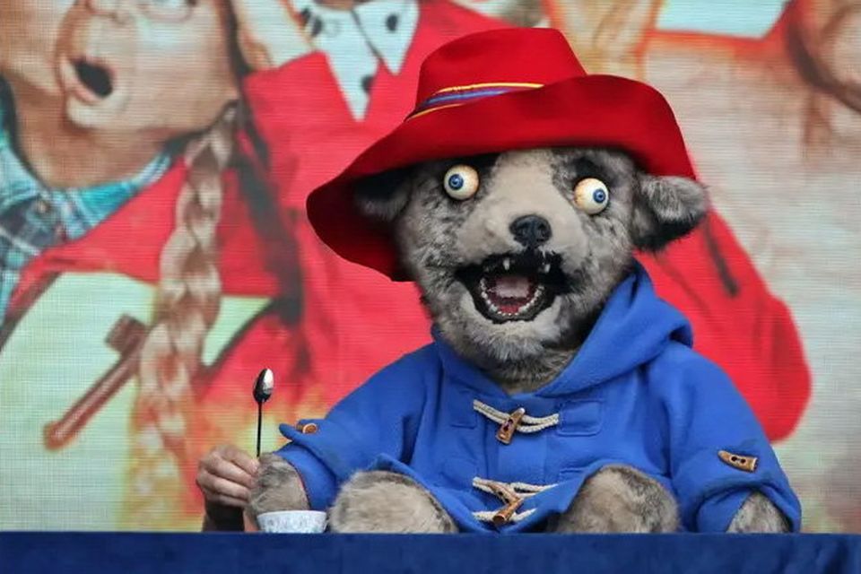 The version of Paddington put forward by ‘Spitting Image’ which has drawn fury from fans of the much-loved bear.