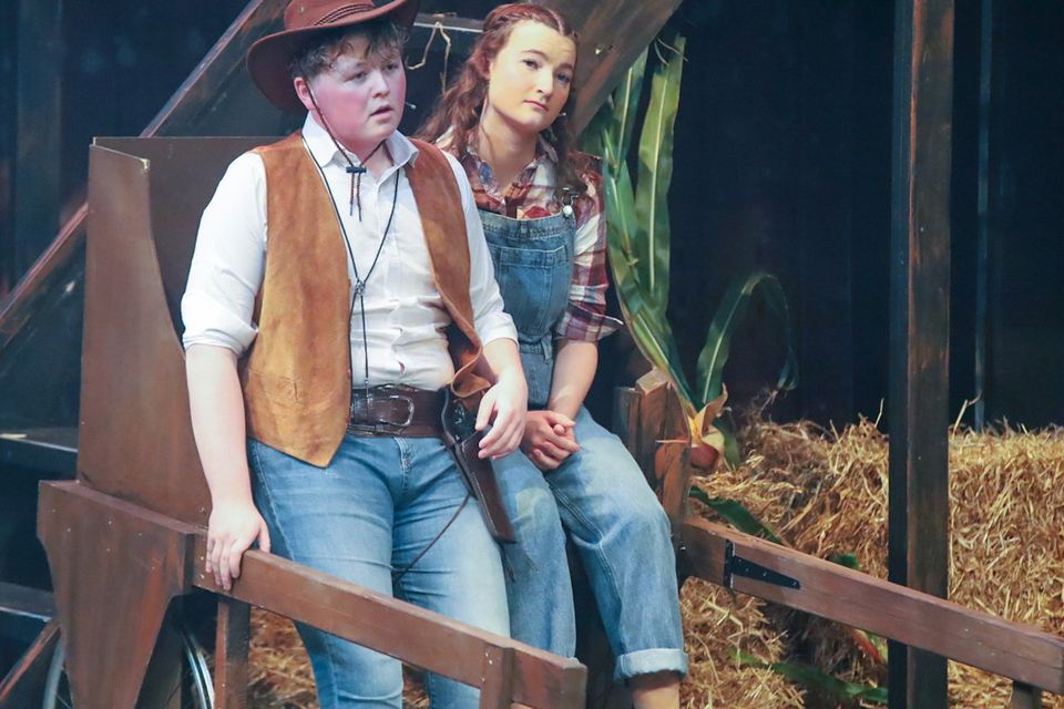 Matthew Byrne as Curley and Gemma Kavanagh as Laurie at Creagh College Presents Oklahoma in The Gorey Little Theatre. PHOTO: Sabrina Ffrench