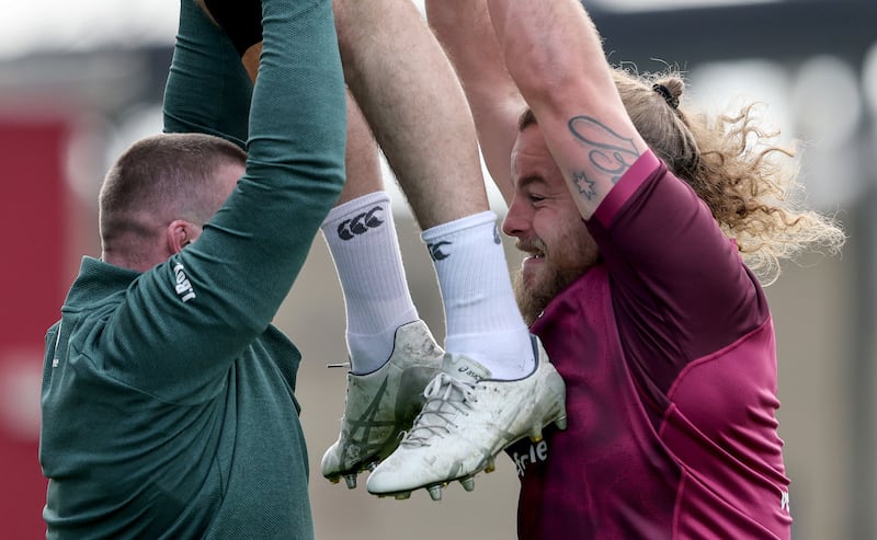 Finlay Bealham at Ireland Rugby squad training in Chicago on Tuesday. Photograph: Dan Sheridan/Inpho