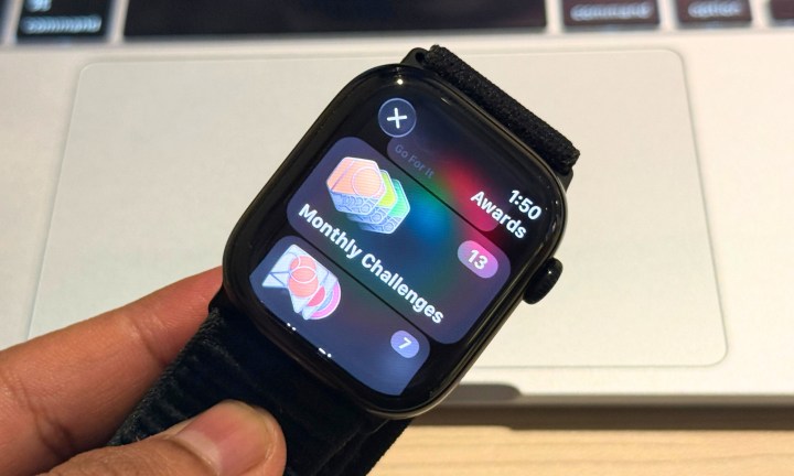 Picture of the Apple Watch monthly challenges section.