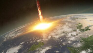Asteroid Striking Earth Explosion