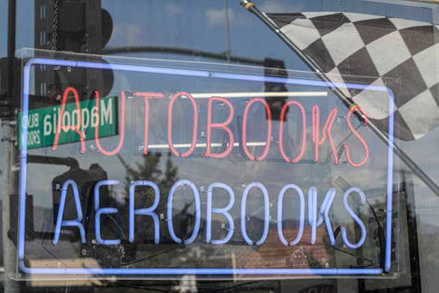 Autobooks Aerobooks store burbank california neon sign