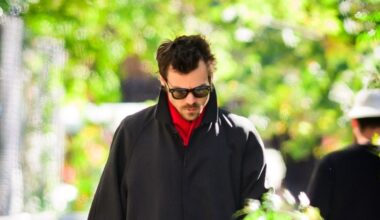 Harry Styles Wraps up a Perfect Fall Outfit With a Pop of Red