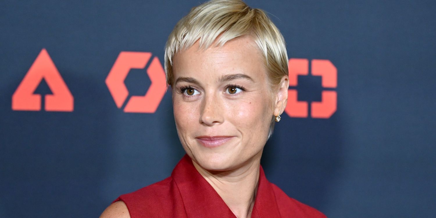 Brie Larson Pairs Platinum Mullet With Quirky Skirt Full of Trinkets