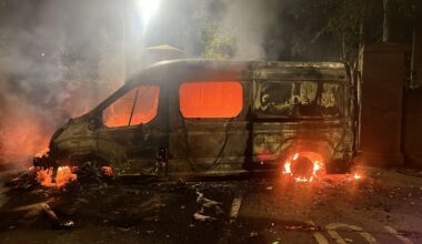 ‘Hold your ground’: Six arrested as garda van burned and fireworks launched at officers at Citywest Hotel - The Irish Times