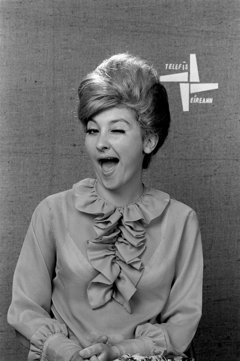 Nighthawks: continuity announcer Bláithín Keaveney (Michelle Houlden) on a 1990 edition. Photograph: RTÉ