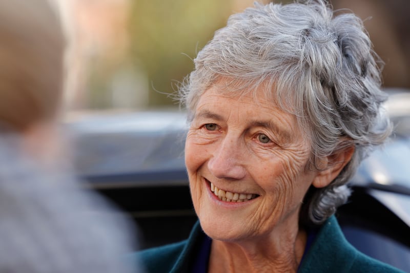 Presidential candidate Catherine Connolly at The Diamond, Monaghan. Photograph: Alan Betson / The Irish Times