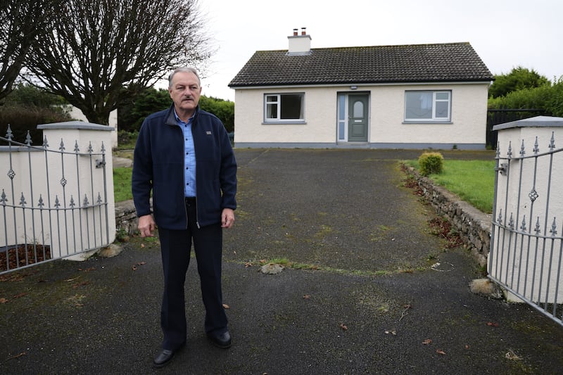 Michael Walsh outside the home of his cousin Tom Niland. Photograph: Bryan O’Brien 
