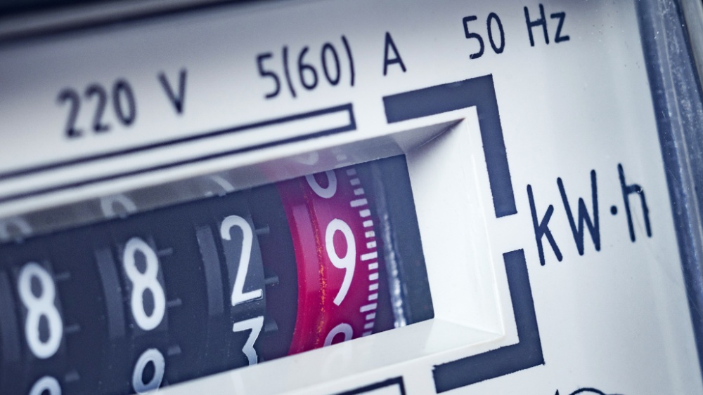 A close up of an electricity meter.
