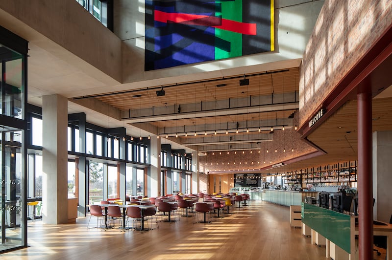Inviting open space inside Sadler's Wells East building