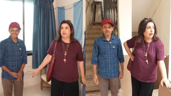 Farah Khan gets nostalgic as she visits her old home.