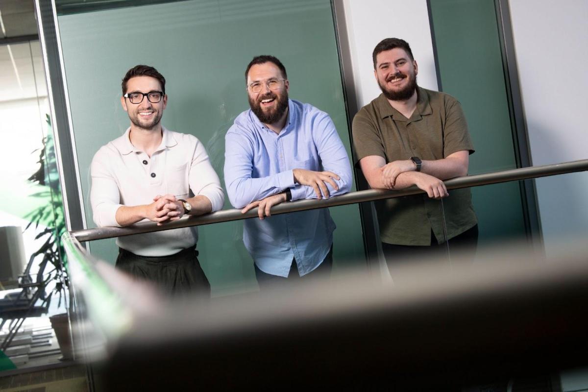 From left to right: Patrick Guiney, Cormac Chisholm, and Darren Britton of DevAlly - Photo: Conor McCabe.
