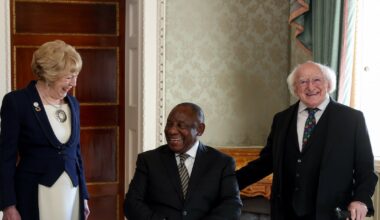 Michael D Higgins welcomes South African president to Áras an Uachtaráin – The Irish Times
