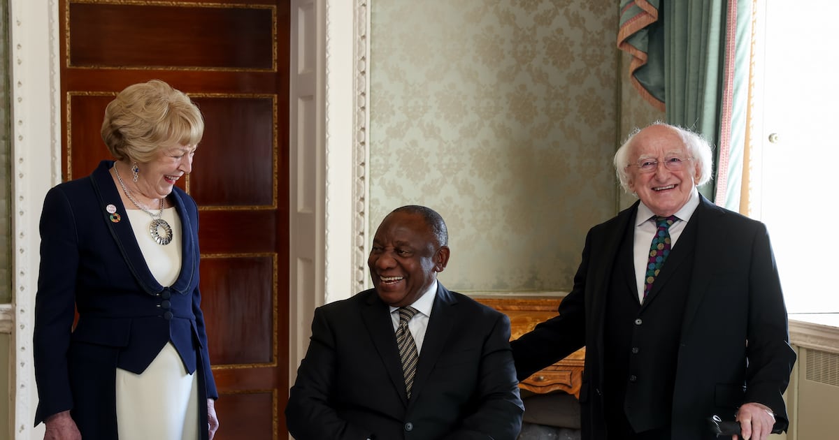 Michael D Higgins welcomes South African president to Áras an Uachtaráin – The Irish Times