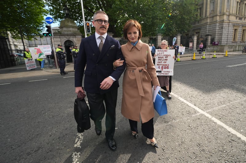 Maria Steen and her husband, Neil, outside Leinster House on September 24th. Photograph: Brian Lawless/PA Wire