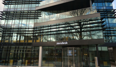 A view of Zendesk Offices, a customer service software company near the Grand Canal in Dublin.