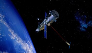 Space based laser attacking reconnaissance satellite