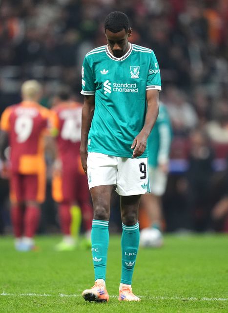 Liverpool's Alexander Isak looks frustrated