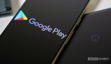 Google Play Store logo on smartphone stock photo (3)
