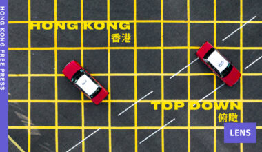 A bird's-eye, top-down view of Hong Kong, by photographer Derry Ainsworth
