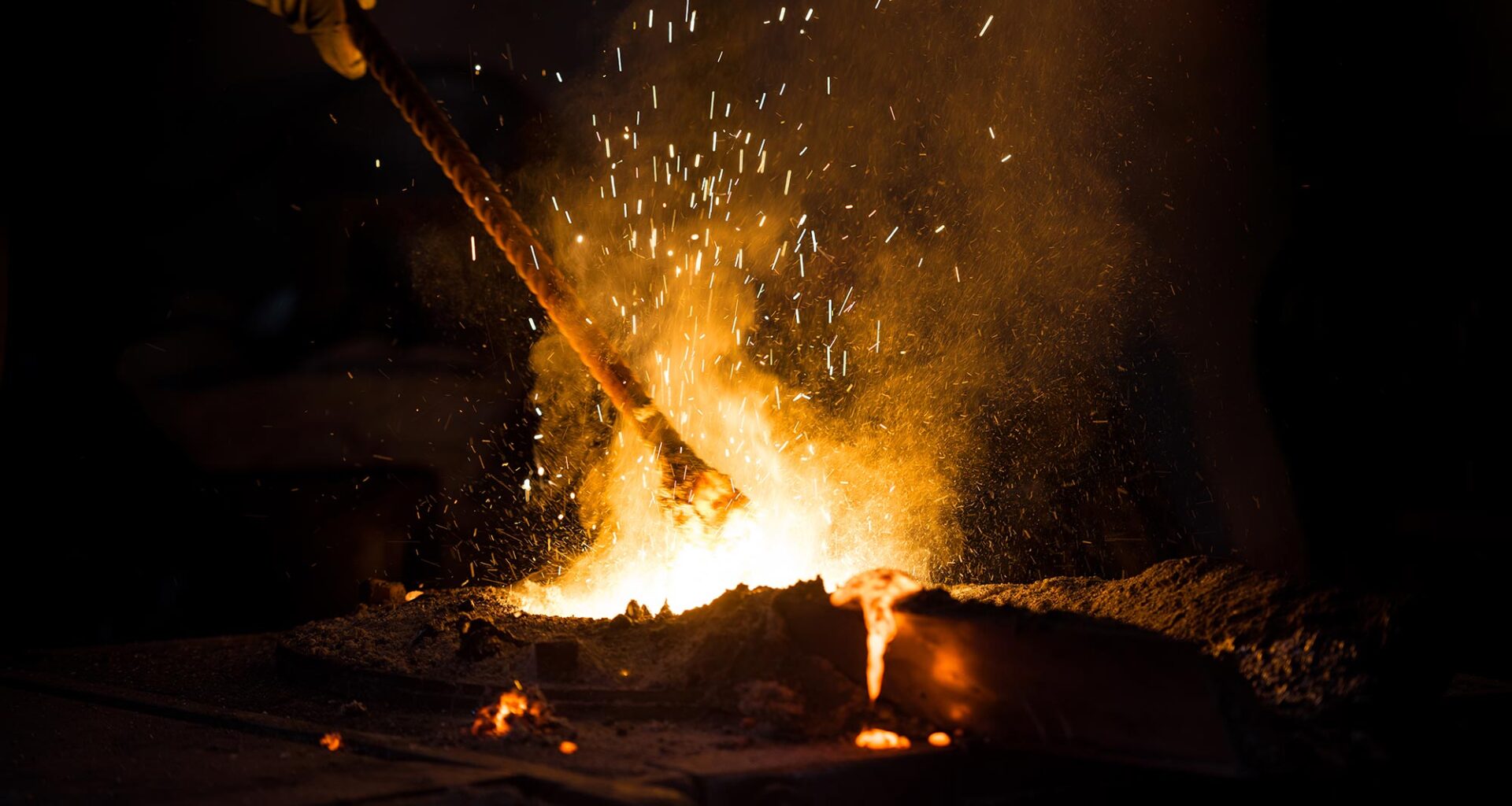 Hot Fire Metal Sparks Mine Blending