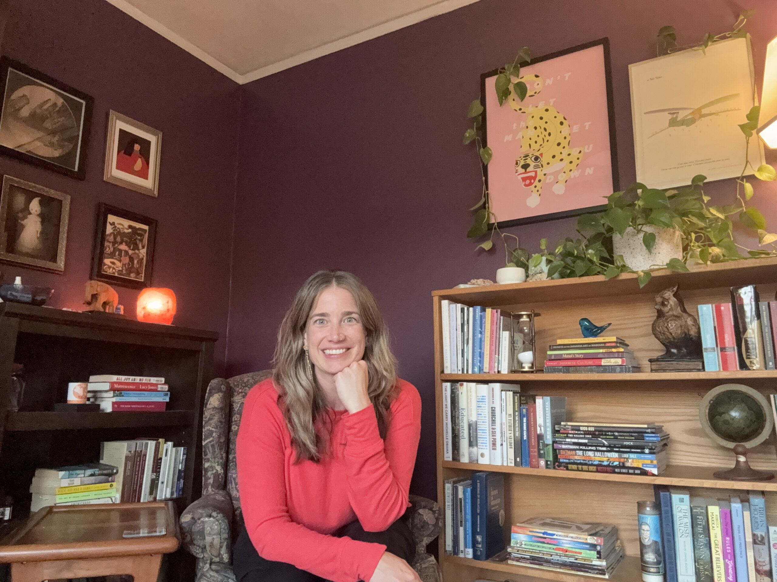 purple therapist room office